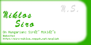 miklos siro business card