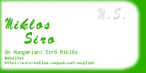 miklos siro business card